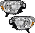 Compatible 2012-2015 Toyota Tacoma Headlights Chrome Housing - Clear