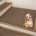 30in x 30in Brown Stair Landing Mat - Non Slip Linen Rug