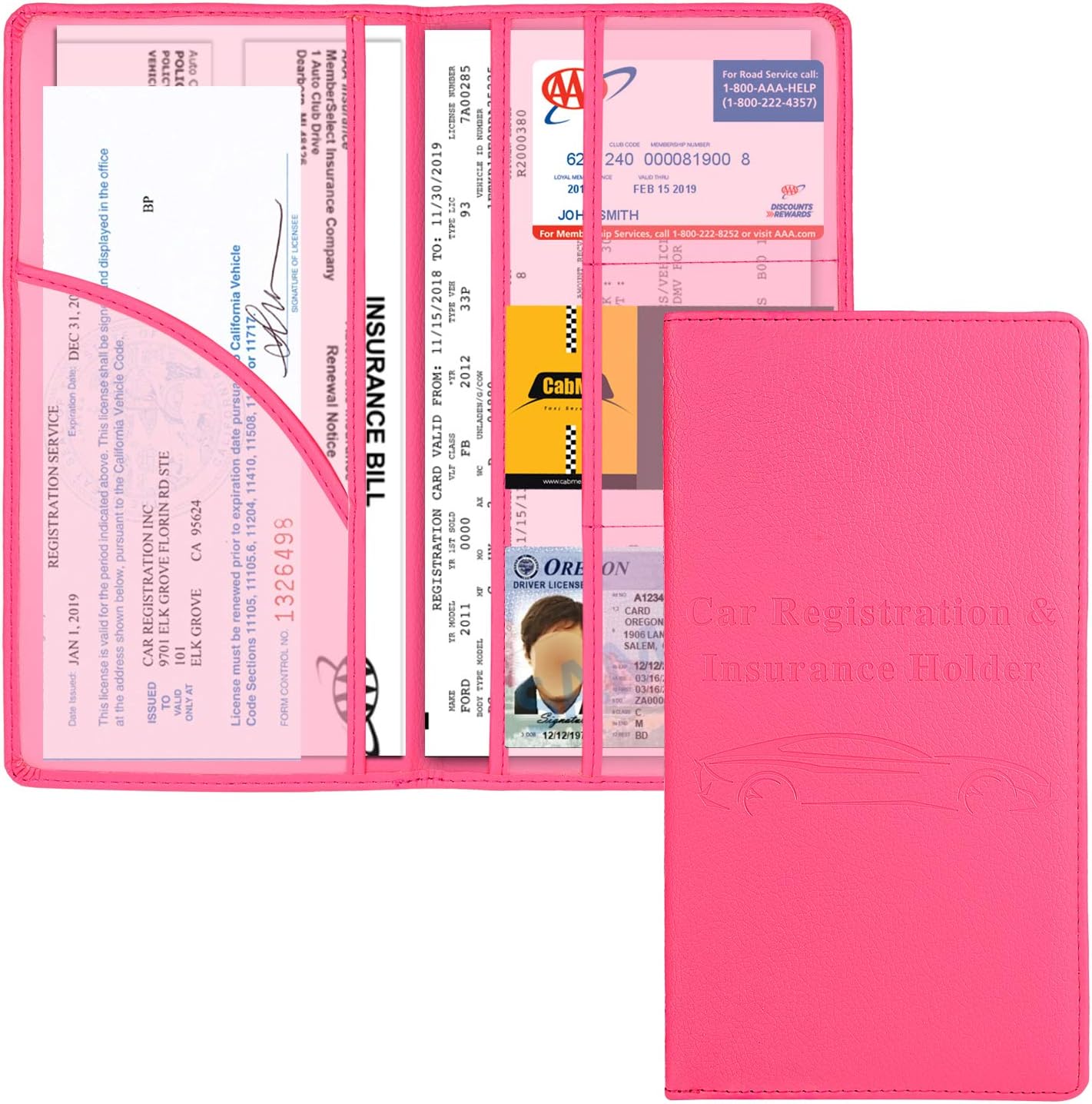 Cacturism Car Registration Holder, Hot Pink