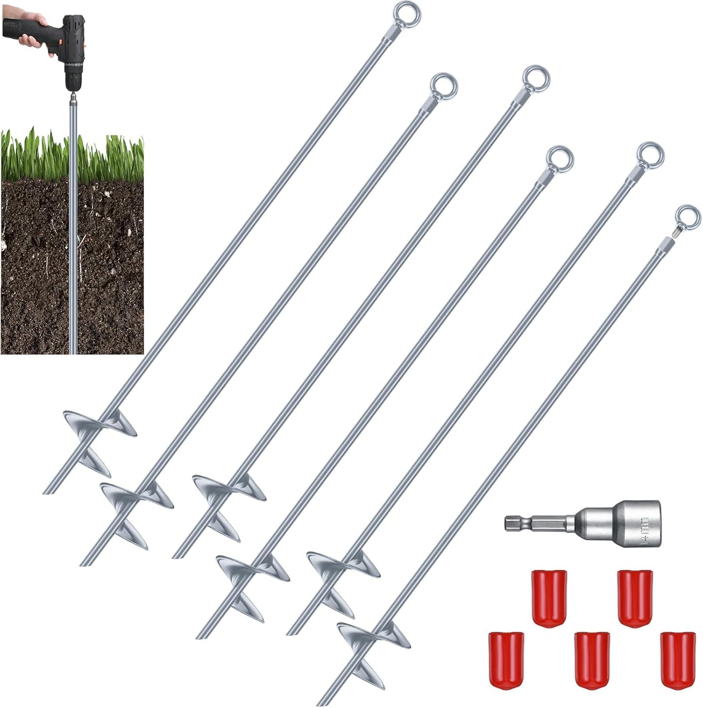 Heavy Duty Ground Anchor Kit for Tents and Shelters - 30 Inch