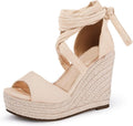 Womens Espadrilles Wedges Sandals Heels Open Toe Lace Up - Summer sole