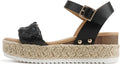 Women Open Toe Ankle Strap Espadrille Platform Sandal - Trendy
