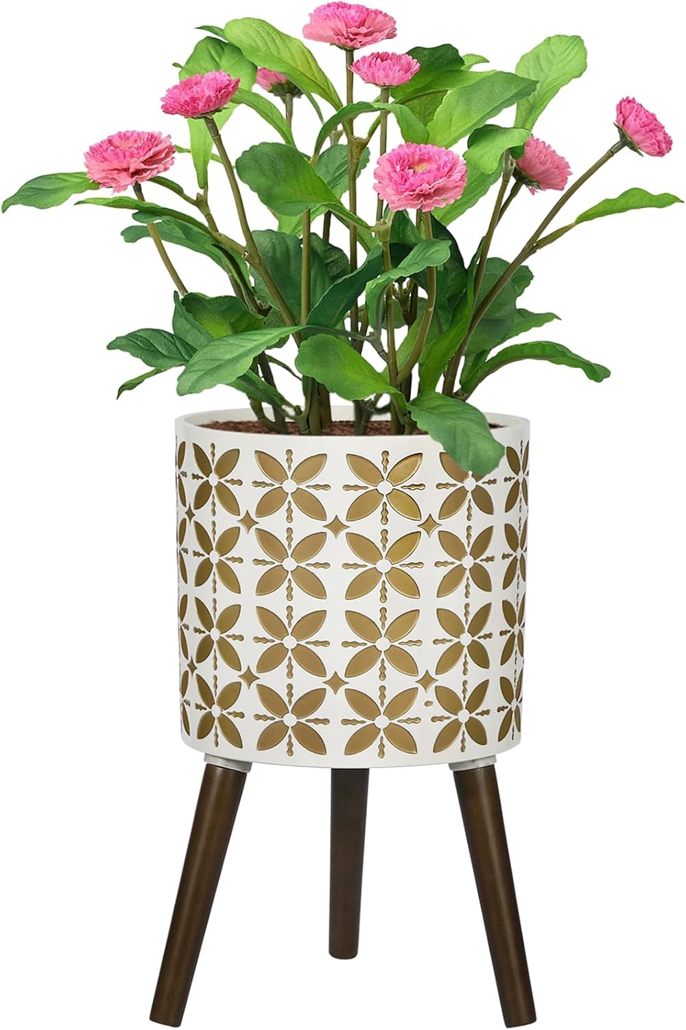 12 Inch Planter with Stand for Indoor and Outdoor Plants