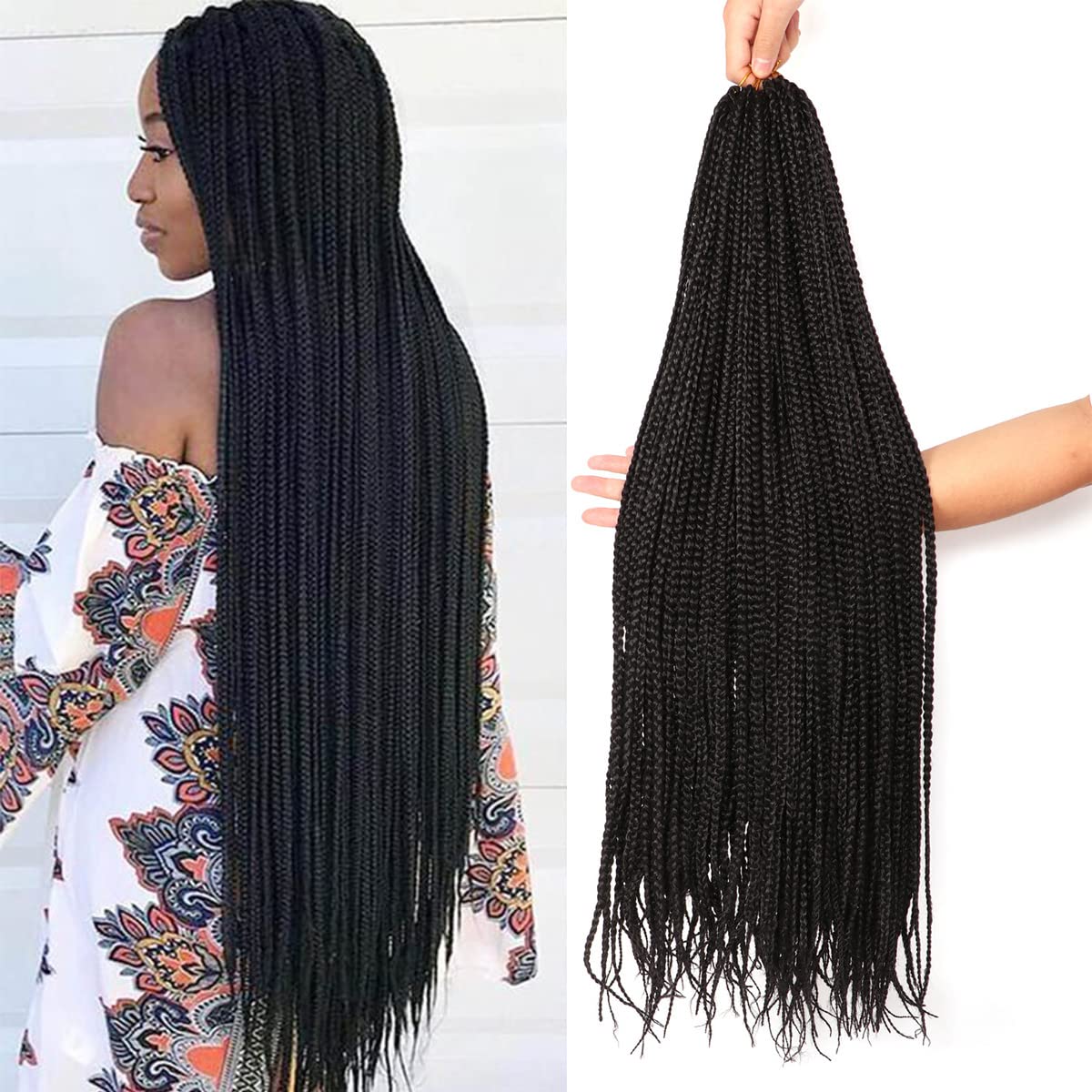 30 Inch Goddess Box Braids Crochet Hair for Black Women - 6 Packs