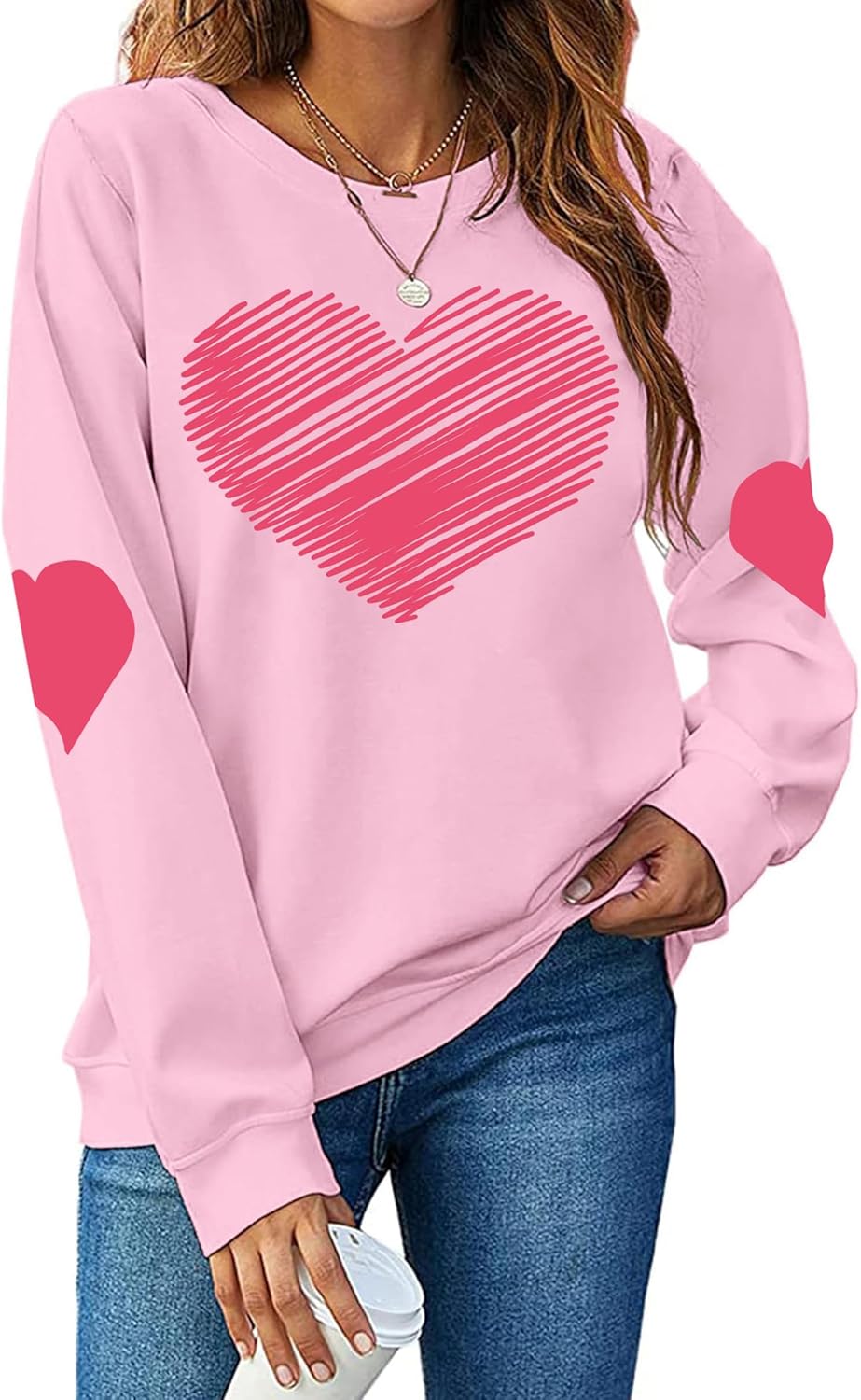 Love Heart Graphic Valentine Sweatshirt - Cozy & Stylish