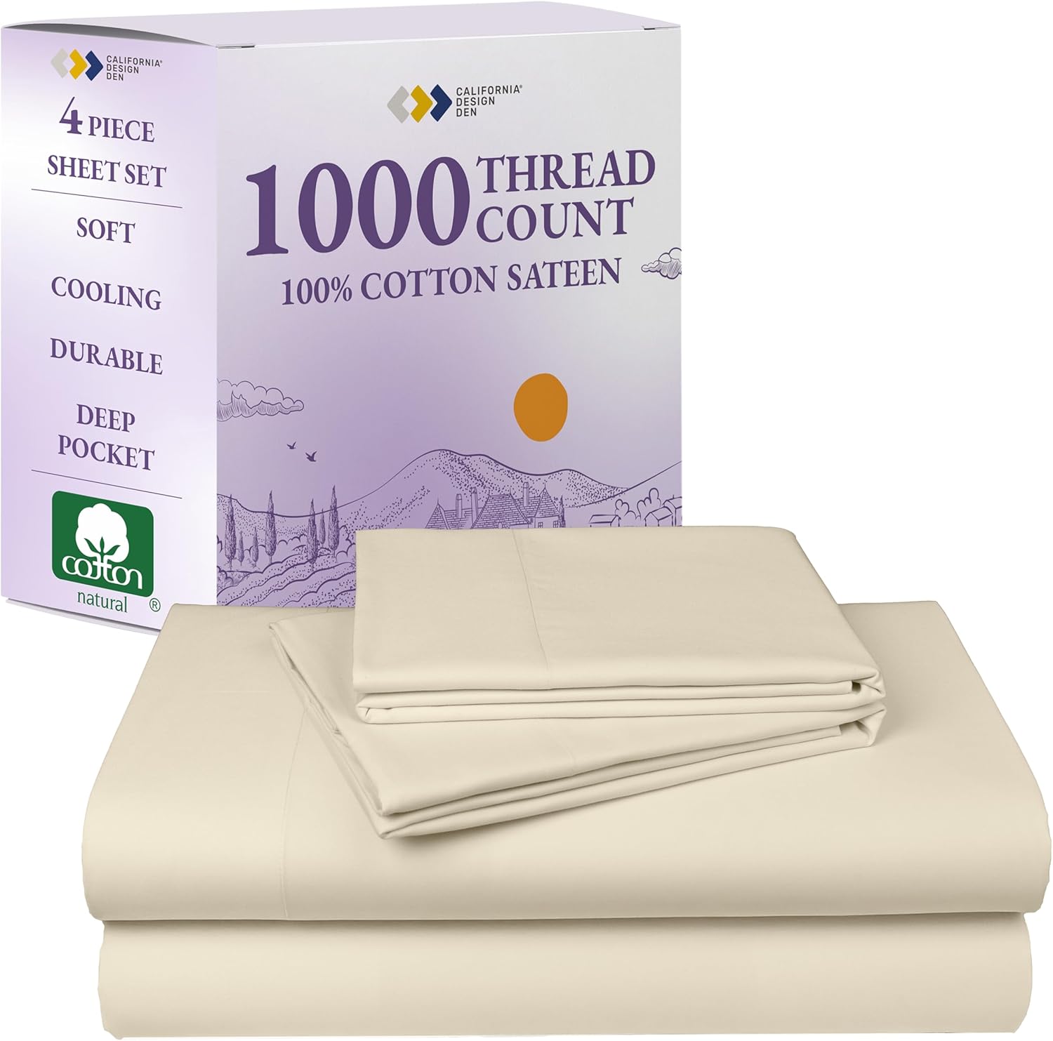California Design Den King Size Cotton Sheets Set for Luxury Sleep