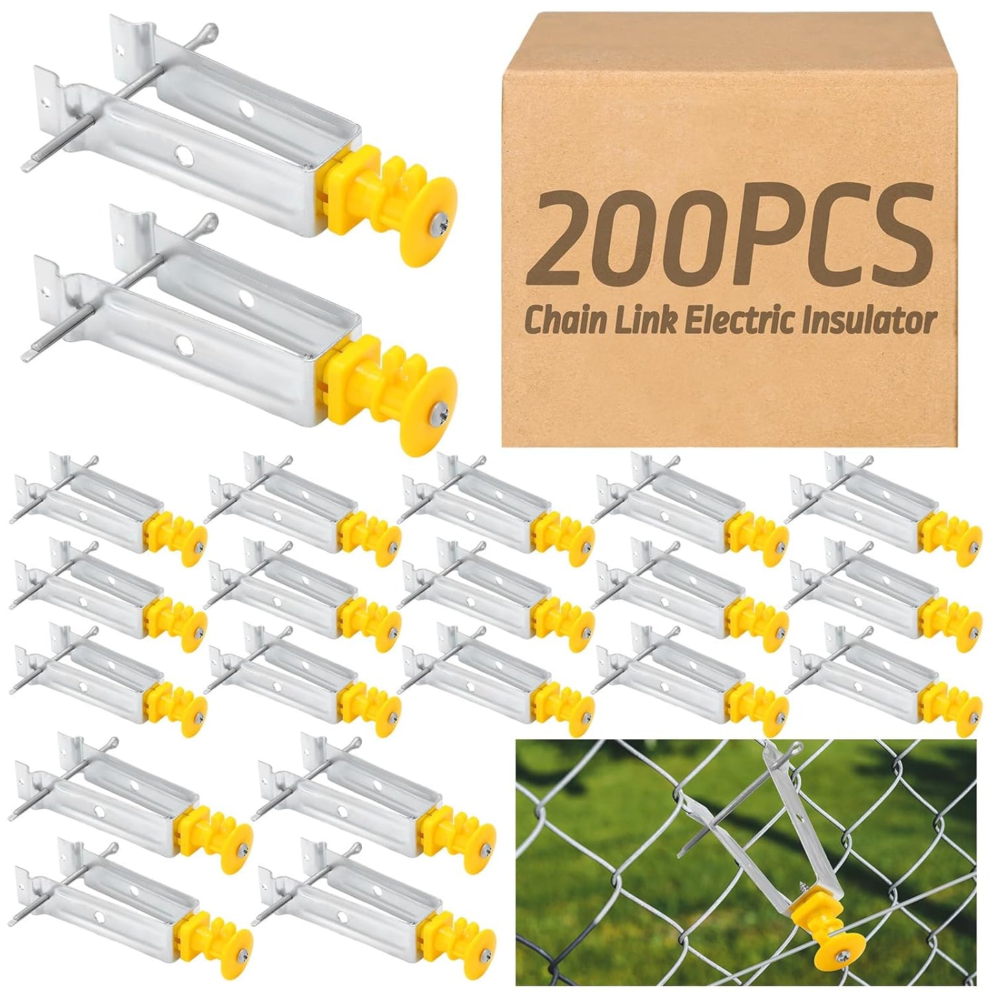 Tondiamo Chain Link Insulator for Electric Fence - 200 Pcs