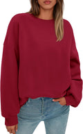 Oversized Crewneck Sweatshirt for Women - Cozy Fall Winter Style