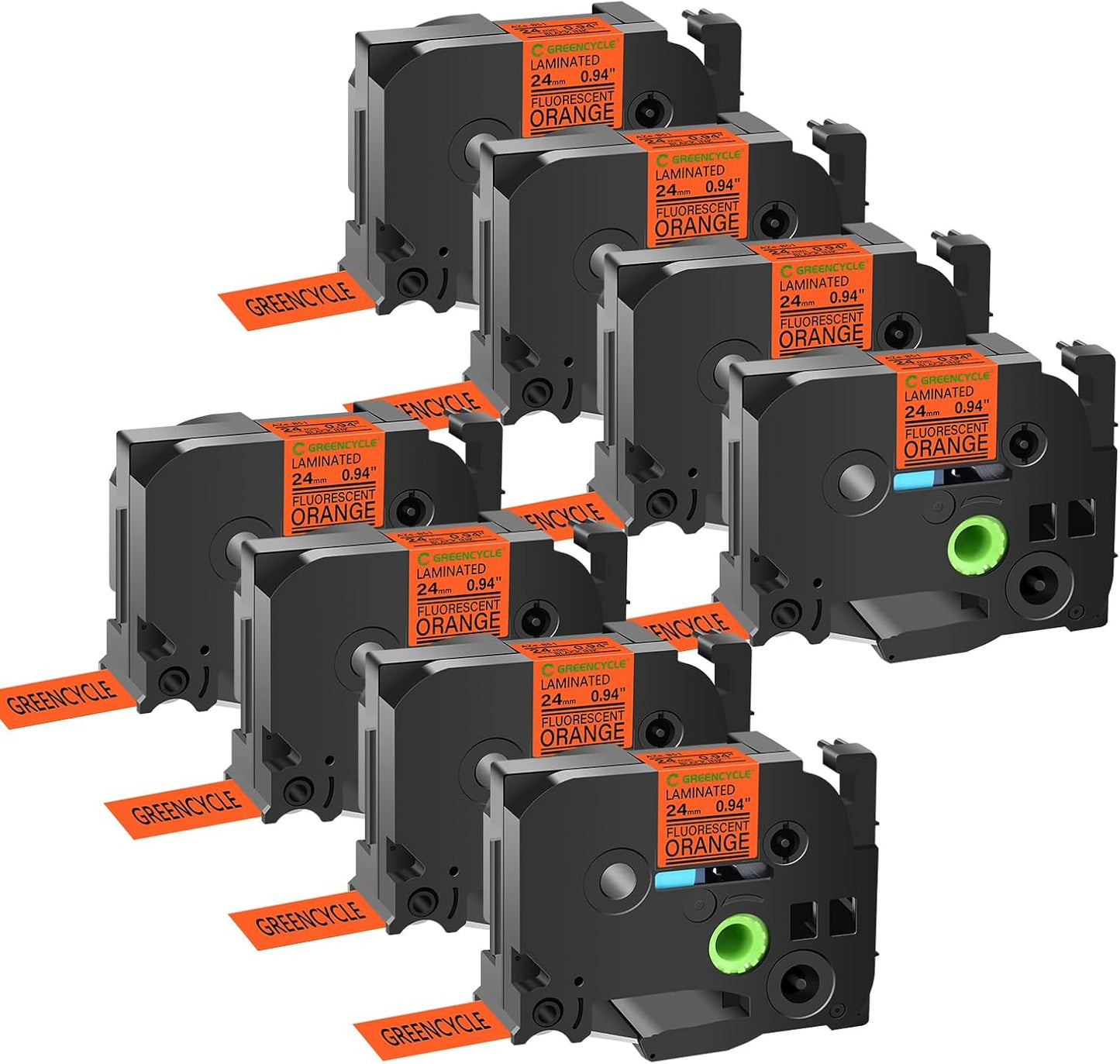 GREENCYCLE Compatible TZE B51 Black on Fluorescent Orange Tape