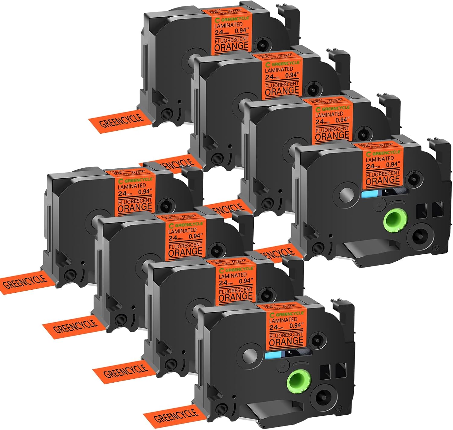 GREENCYCLE Compatible TZE B51 Black on Fluorescent Orange Tape