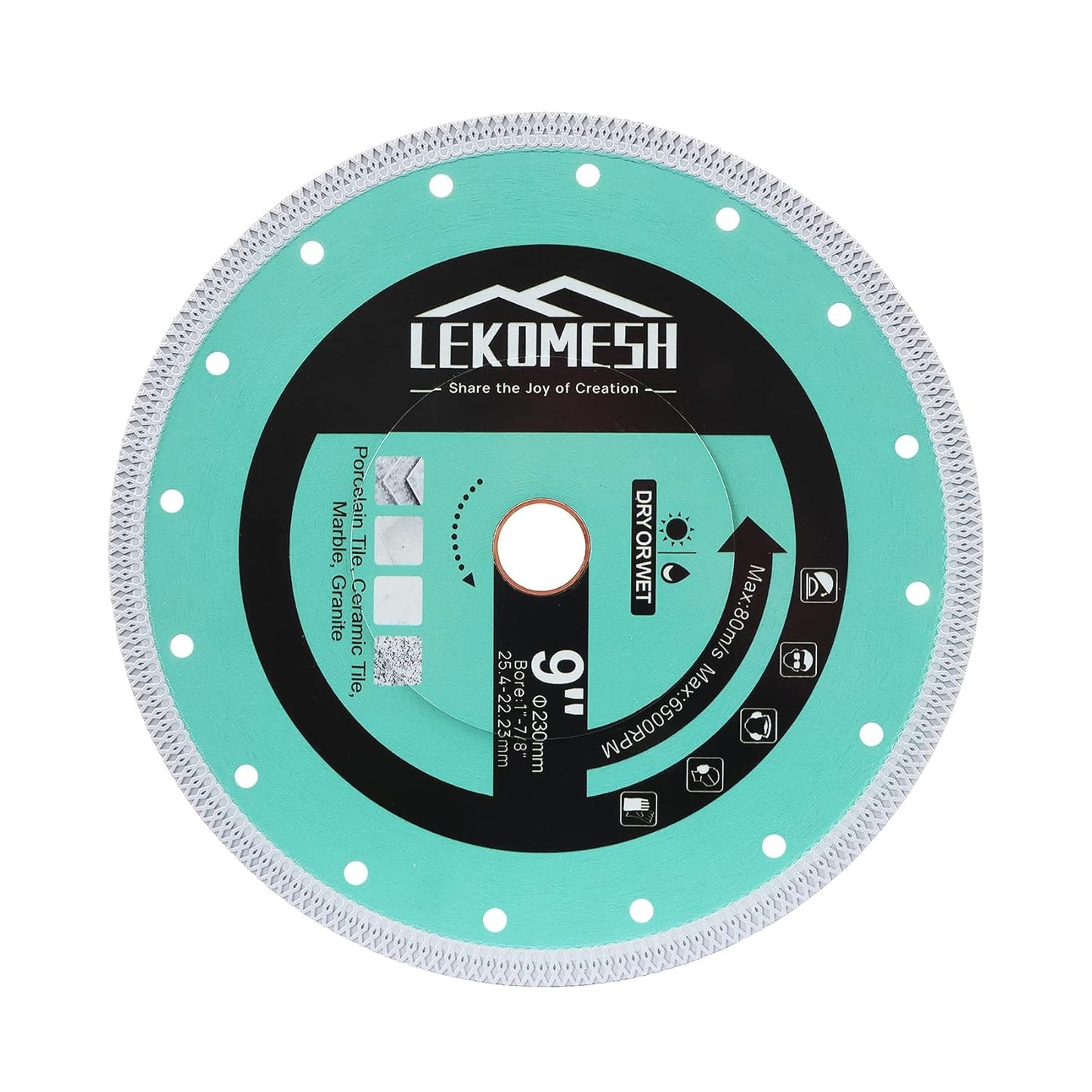 LEKOMESH 9 Diamond Tile Blade - Fast, Clean Cuts