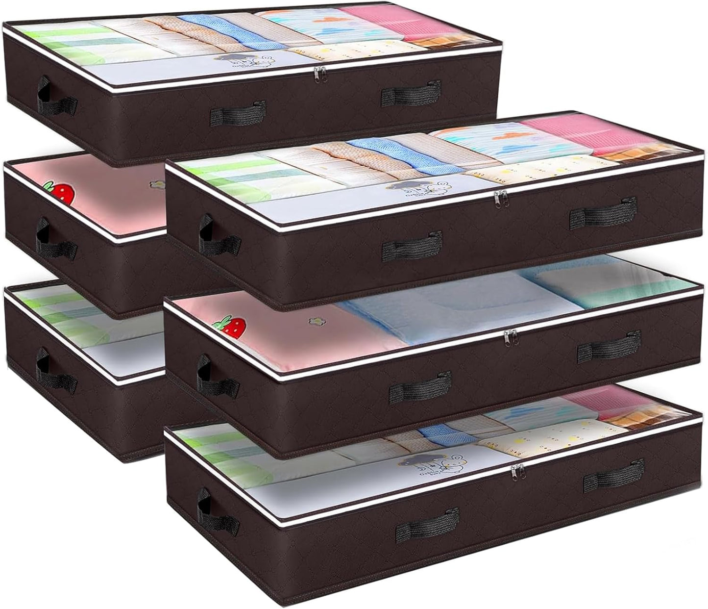 Budding Joy 6 Pack Underbed Storage Containers for Clothes