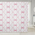 Pink Bow Shower Curtain 72in x 72in - Cute Bowknot Design