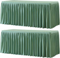 Sage Green Rectangle Tablecloths for 6 Foot Tables - 2 Pack