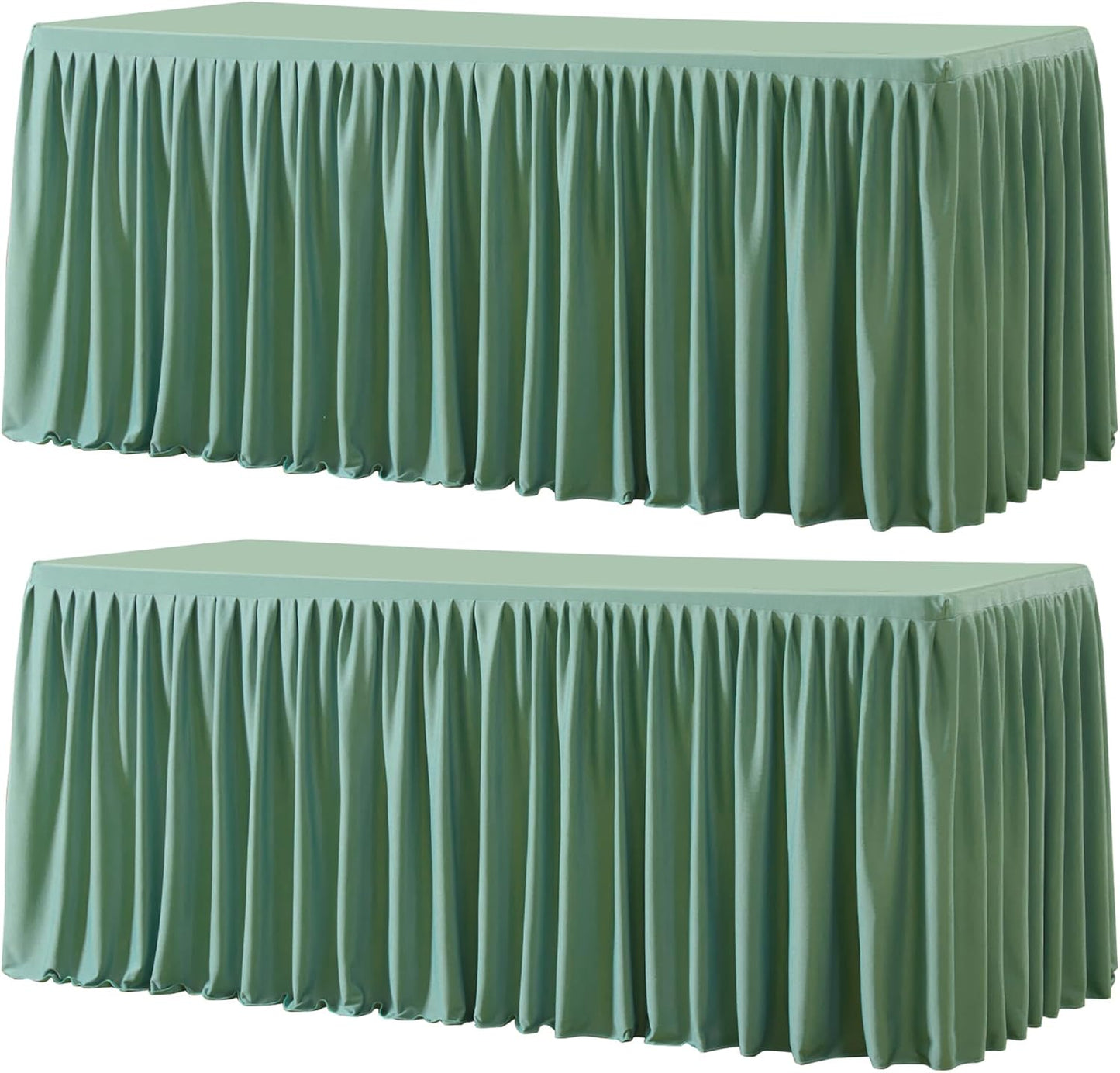 Sage Green Rectangle Tablecloths for 6 Foot Tables - 2 Pack