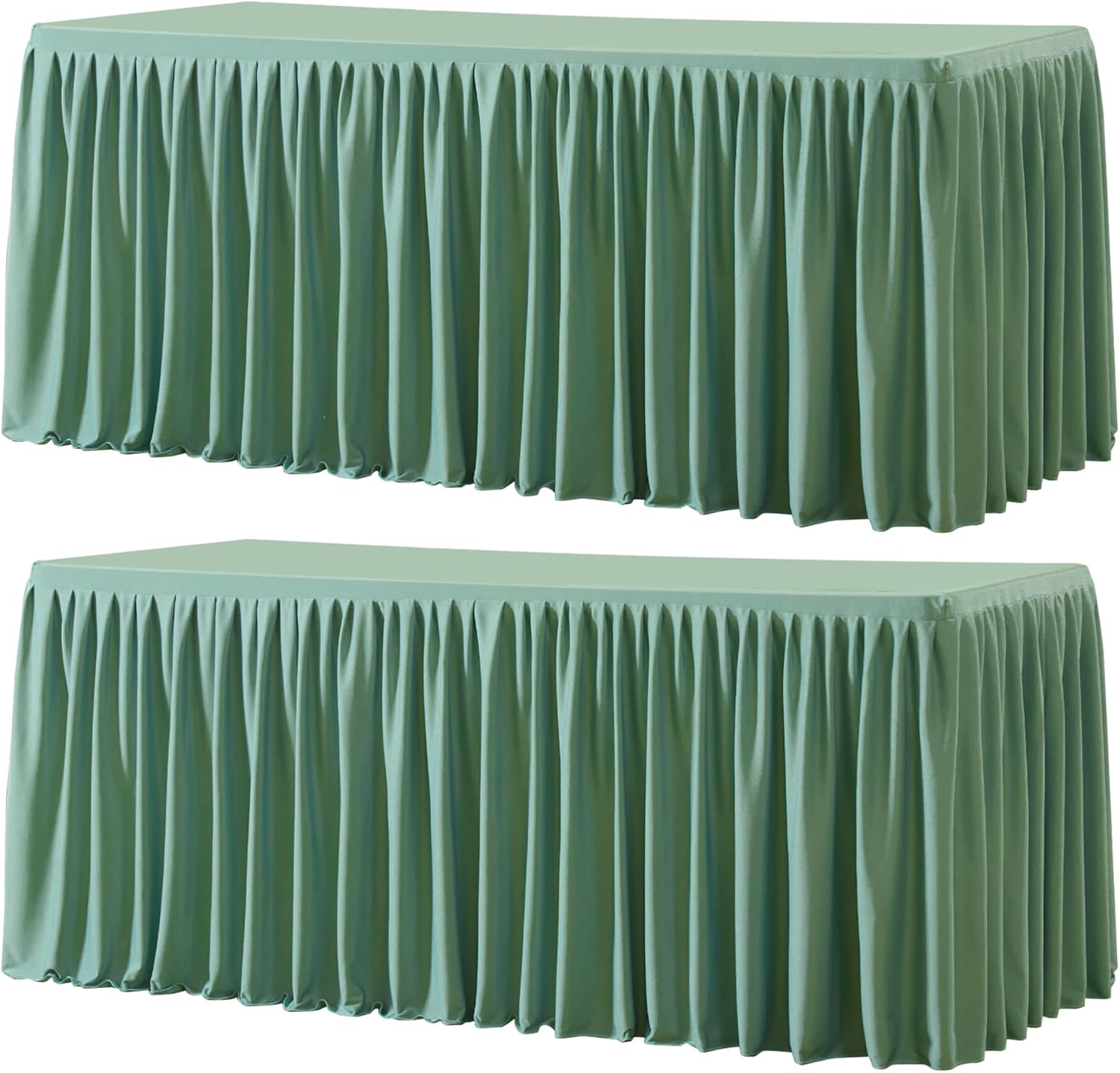 Sage Green Rectangle Tablecloths for 6 Foot Tables - 2 Pack