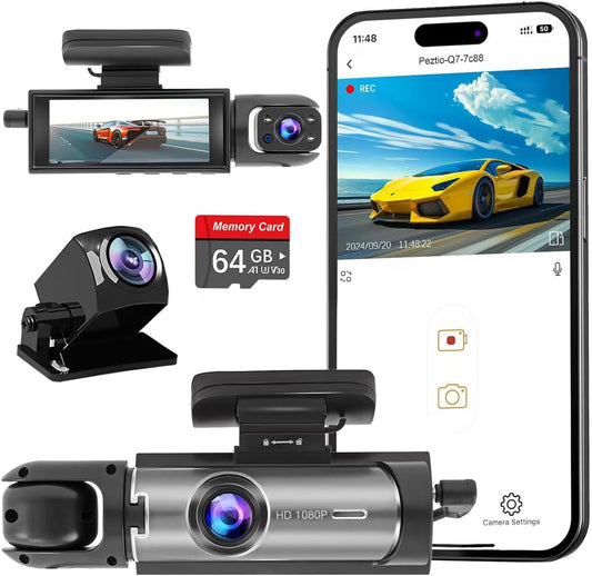 Dash Camera Front and Inside with 1080P Night Vision Features