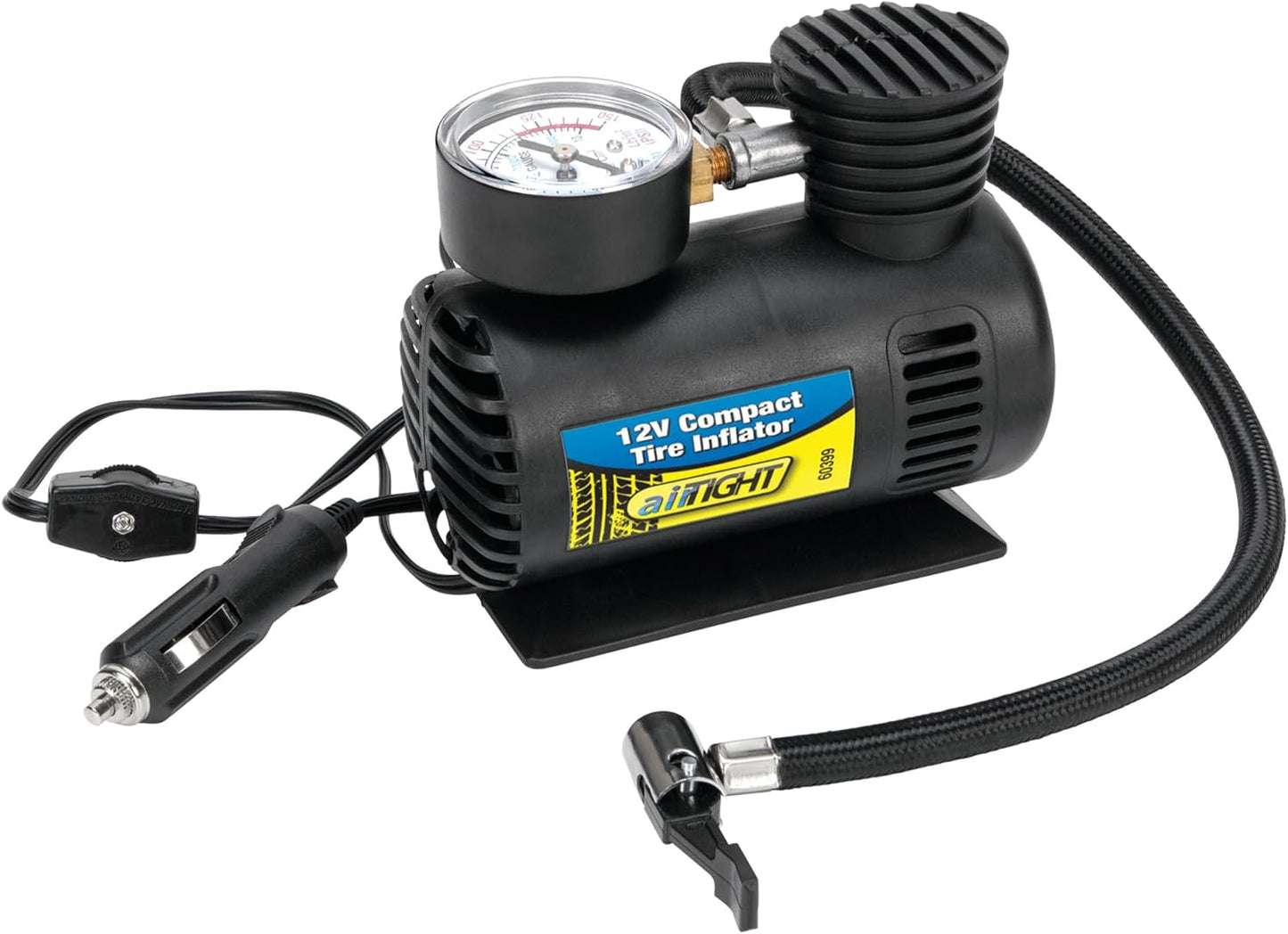 Compact Tire Inflator with Auto Shut-Off for Vehicles