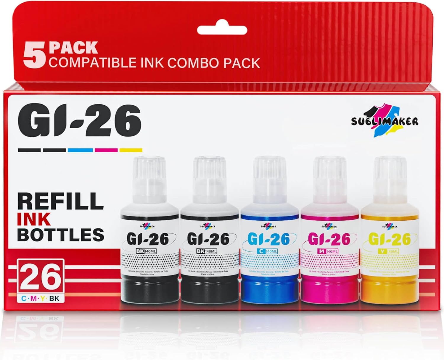 GI-26 Ink Refill Bottles Kit for Canon MegaTank Printers