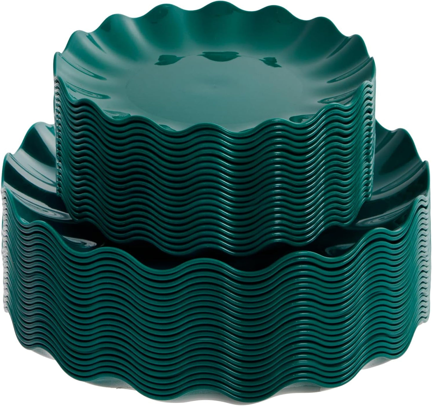 Reusable Dark Green Plastic Plates for Christmas Gatherings