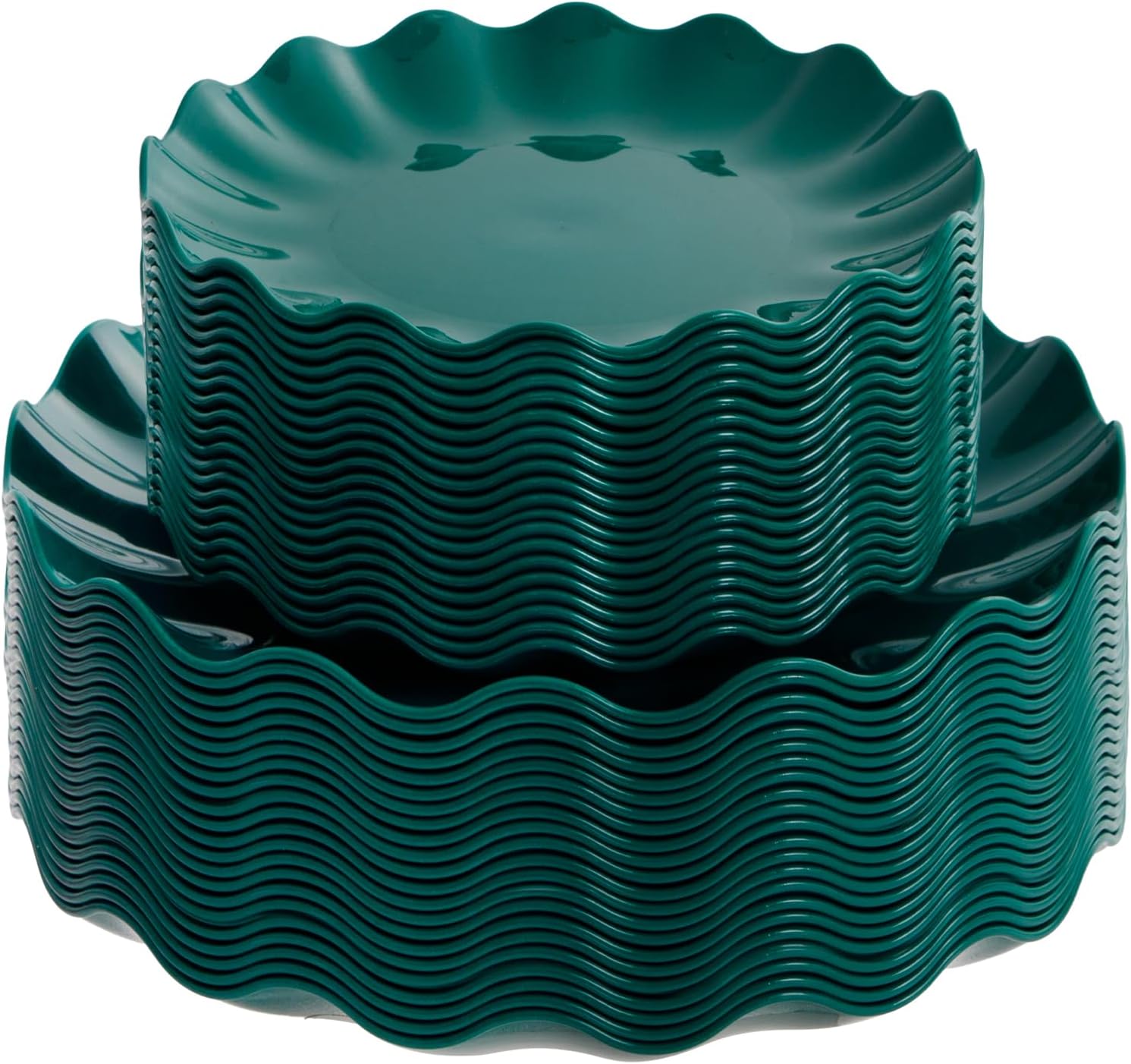 Reusable Dark Green Plastic Plates for Christmas Gatherings
