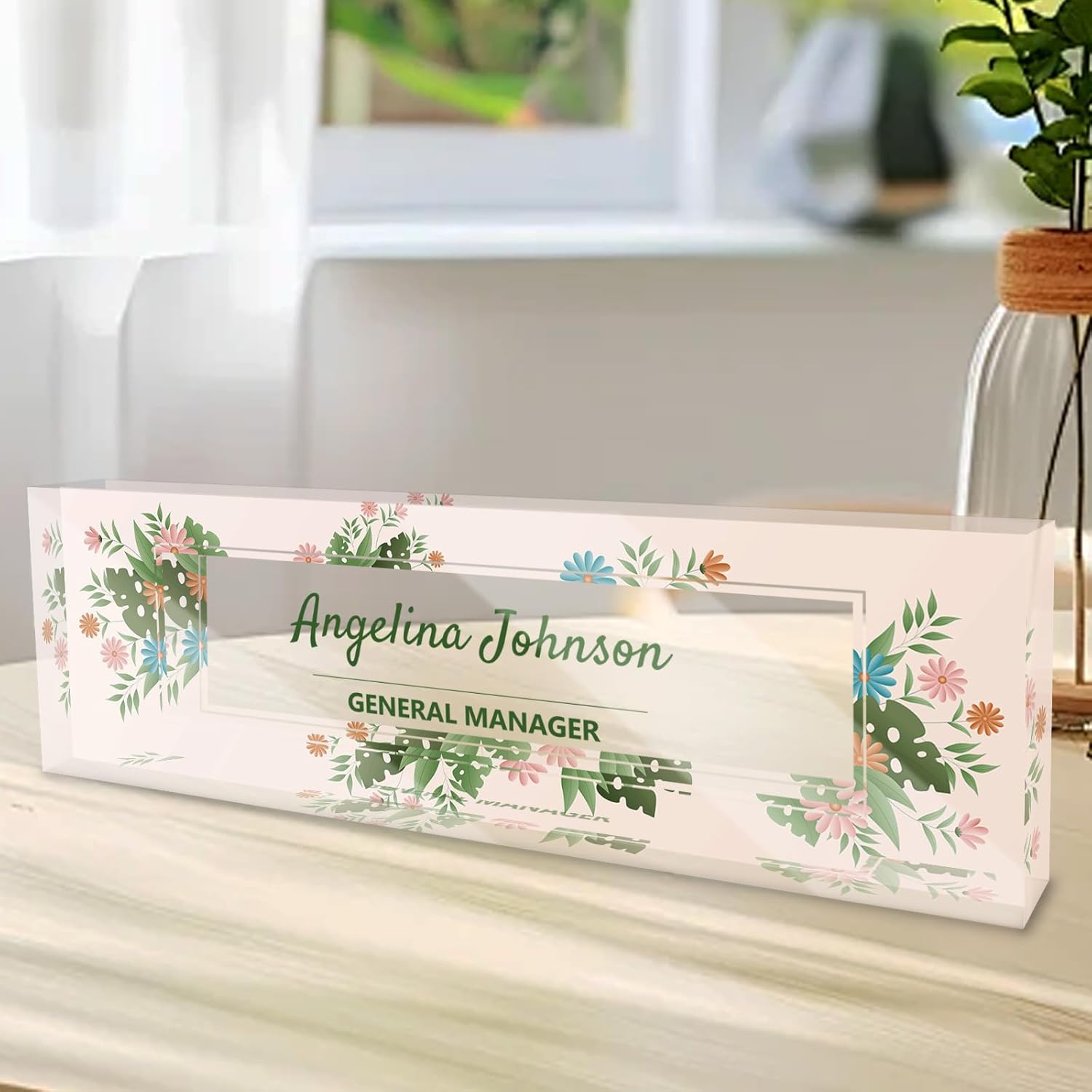 Custom Acrylic Desk Name Plate - Personalized Office Gift