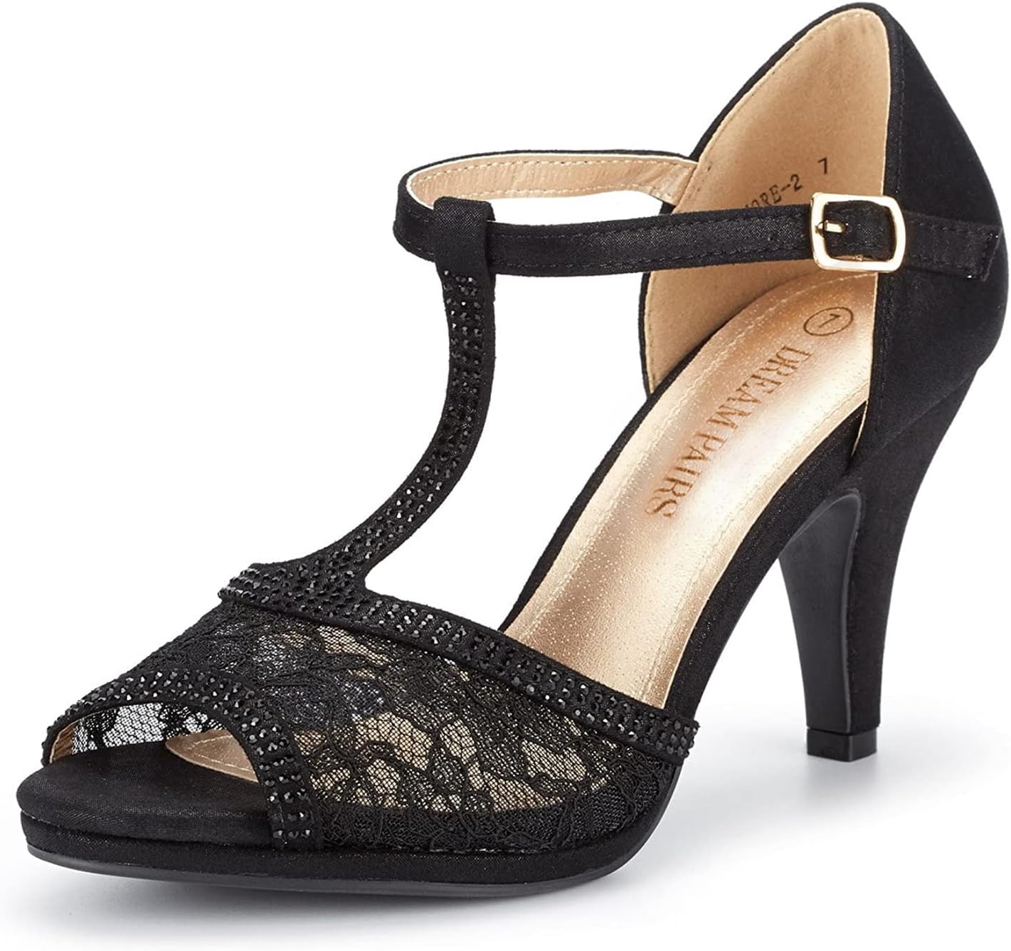 DREAM PAIRS Women's Kitten Heels Open Toe Stilettos for Weddings