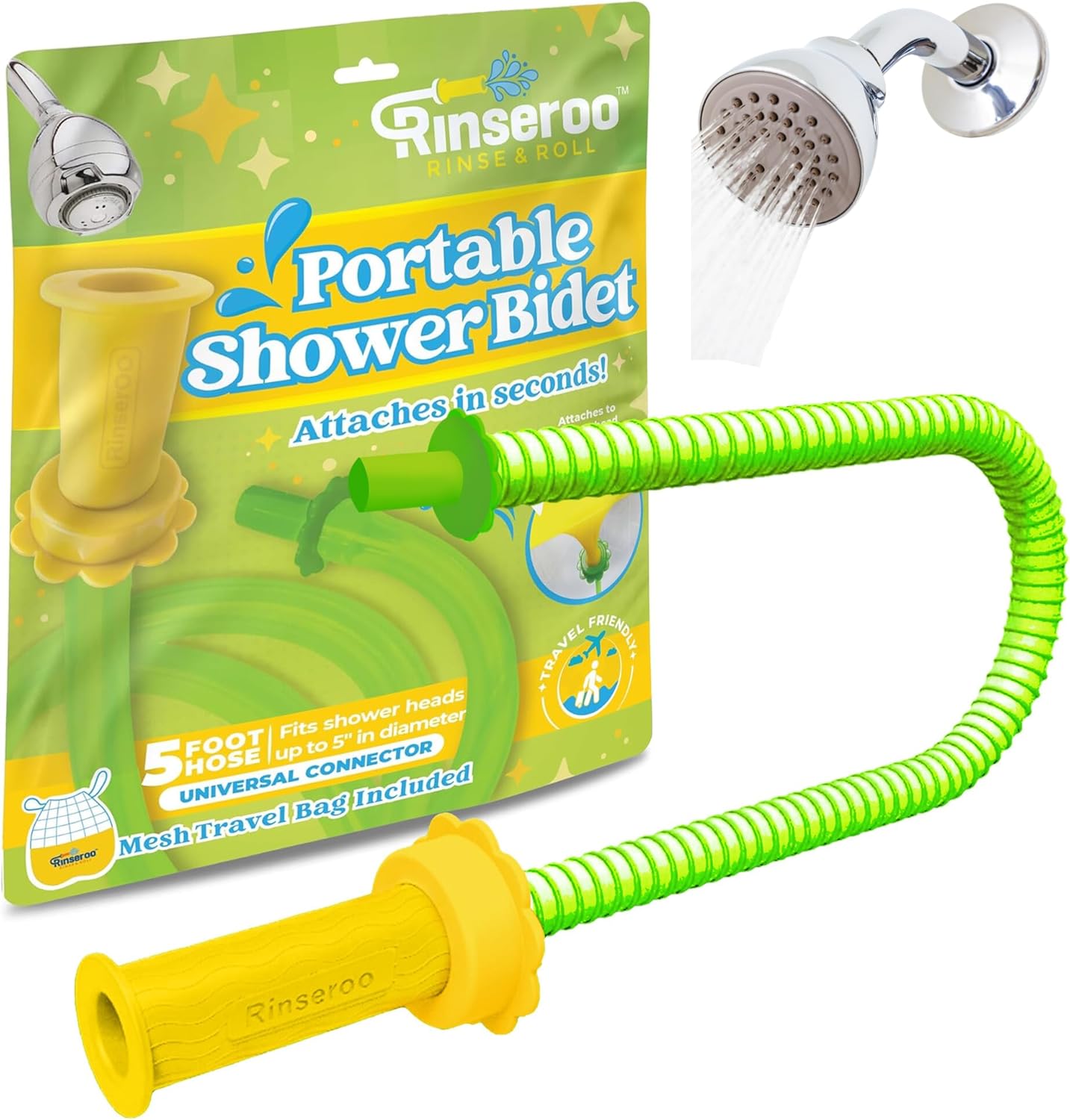 Rinseroo Portable Bidet: Hygienic 5ft Hose for Postpartum & Travel