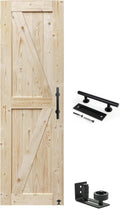 26in x 80in Unfinished British Brace Barn Door - Modern Solid Wood