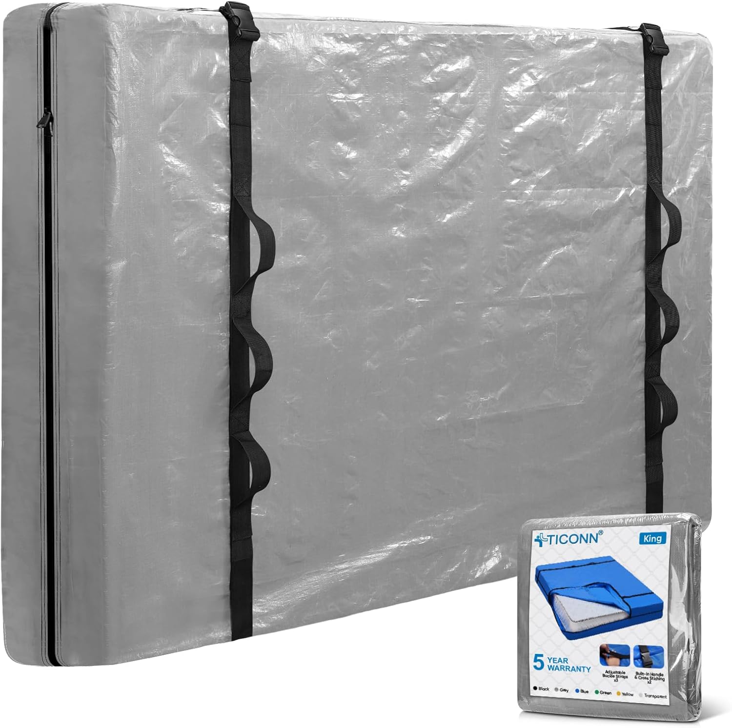 TICONN Heavy Duty King Mattress Bags for Moving and Storage