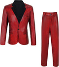 Men's 70s Disco Outfit Rainbow Sequin Jacket and Pants - Slim Fit