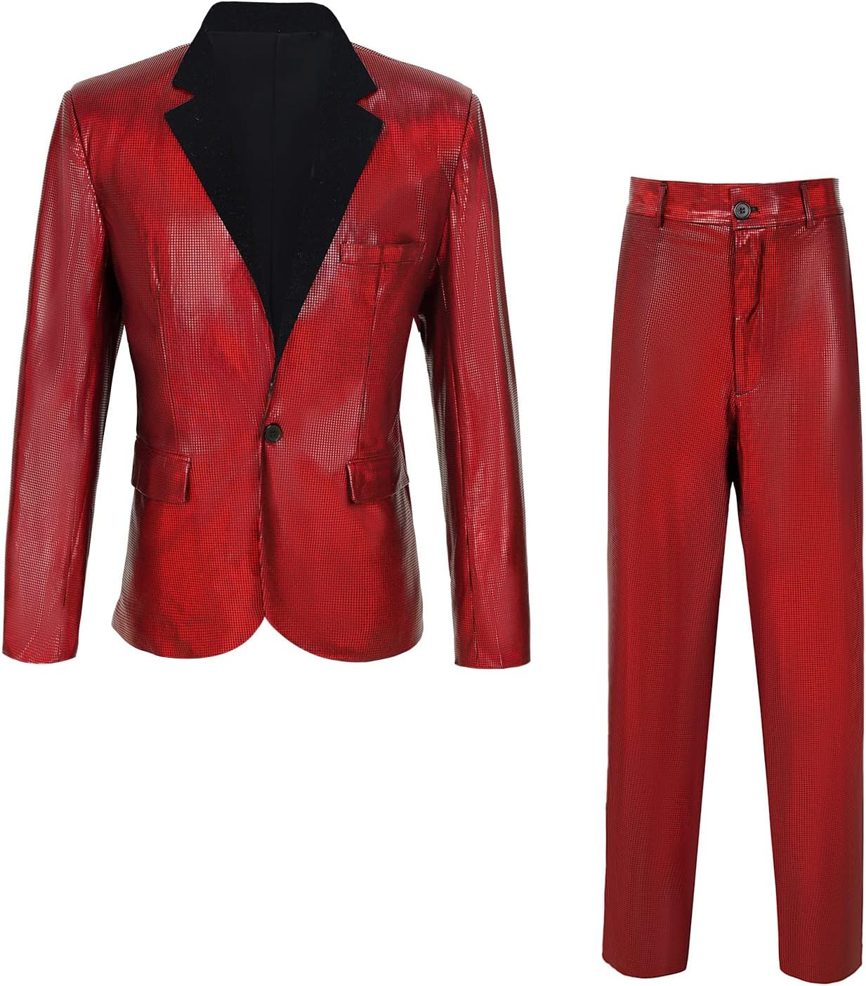 Men's 70s Disco Outfit Rainbow Suit Sequin Jacket and Pants