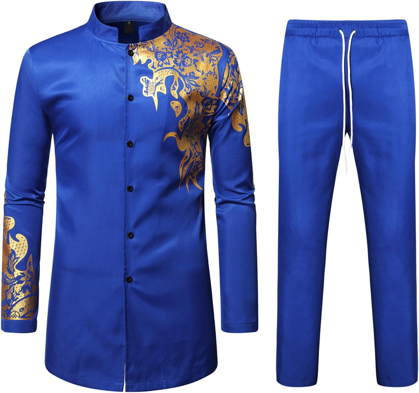 ZEROYAA Men's Traditional Suit: Stylish African Dashiki Outfit