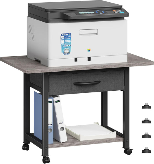 YAOHUOO 22x15 Printer Stand w/ Storage Drawer - Organize Your Home Office!
