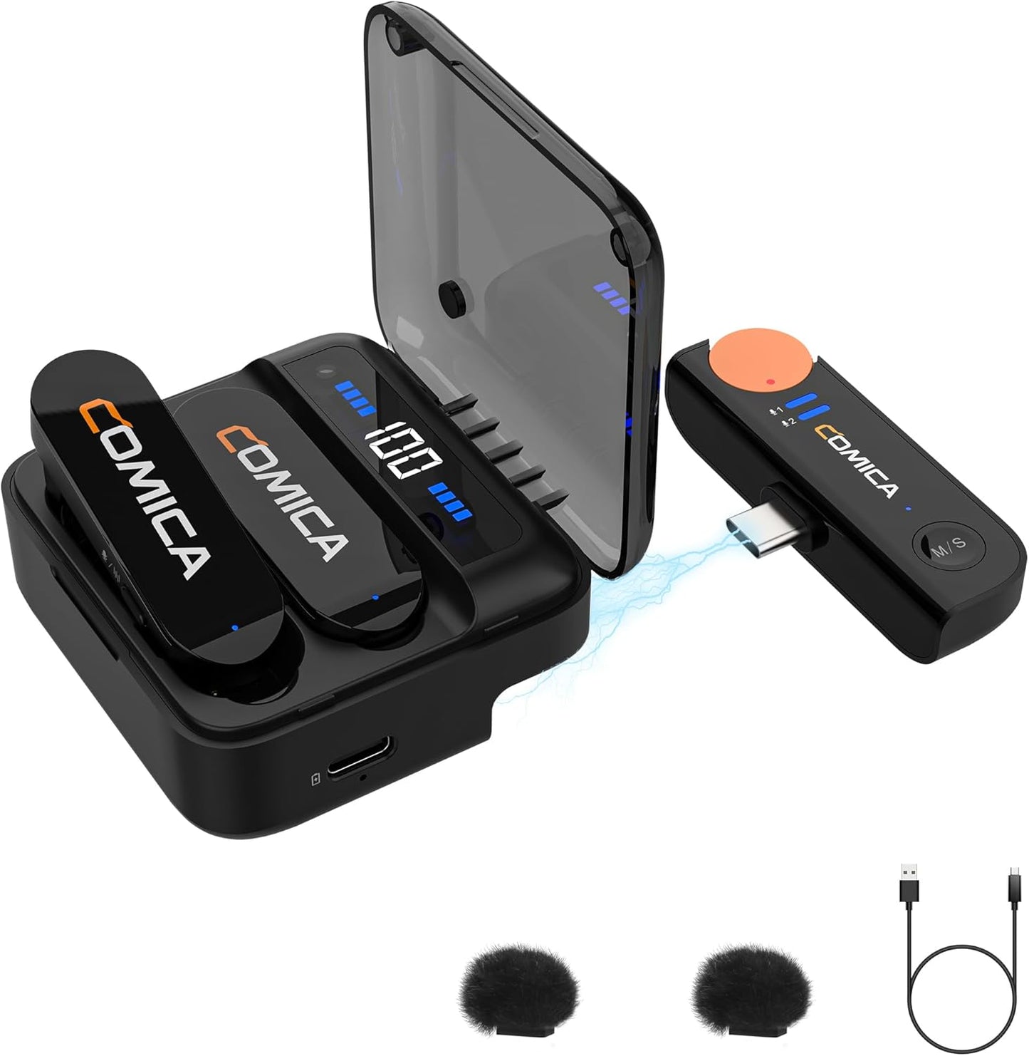 COMICA Vimo S UC Wireless Lavalier Microphone for iPhone 15