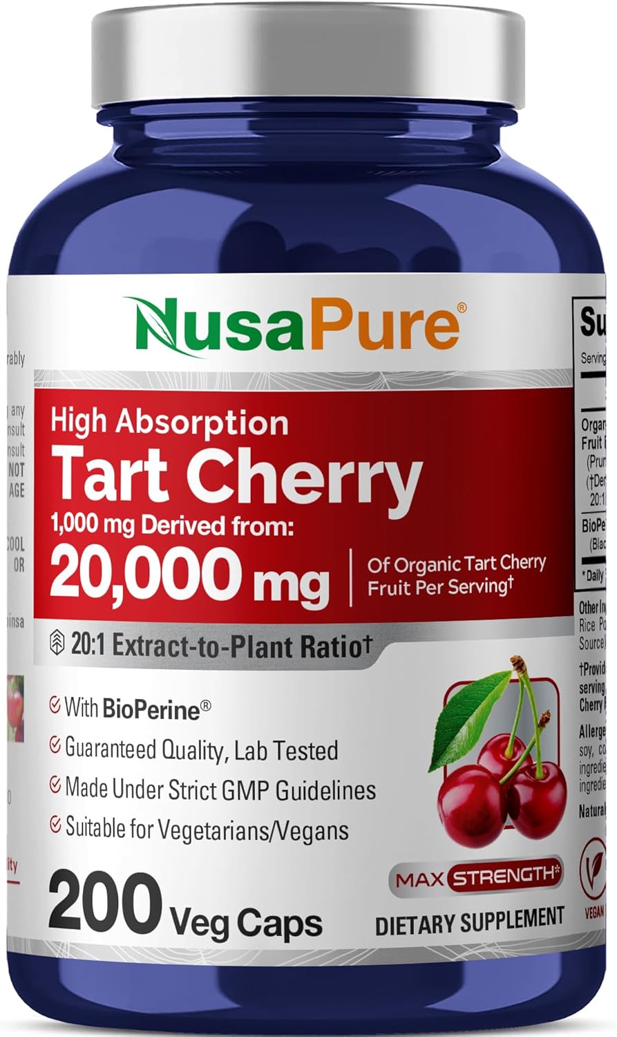 NusaPure Organic Tart Cherry 20:1 Extract for Health Benefits