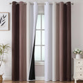 Brown and Greyish White Gradient Blackout Curtains - Full Room