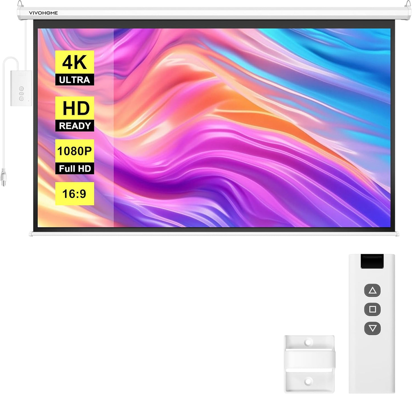 VIVOHOME Motorized Projector Screen for Home Theater and Office