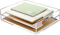 2 Pack Stackable Acrylic Letter Tray for A4 Paper - Clear Desk