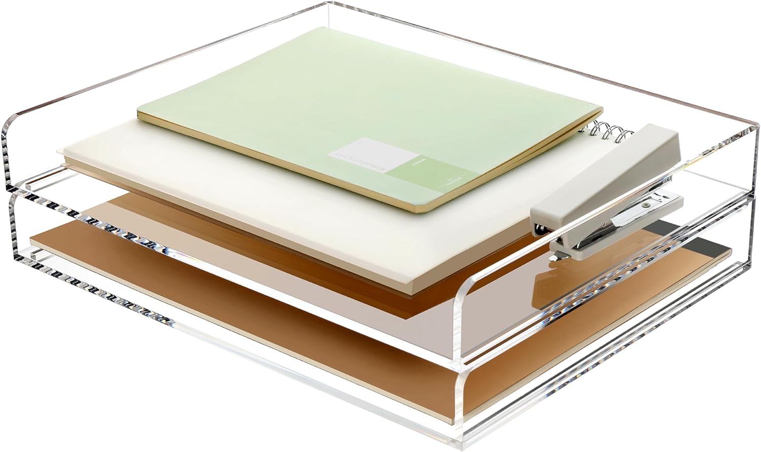 Stackable Paper Letter Tray Organizer for Clear Workspace