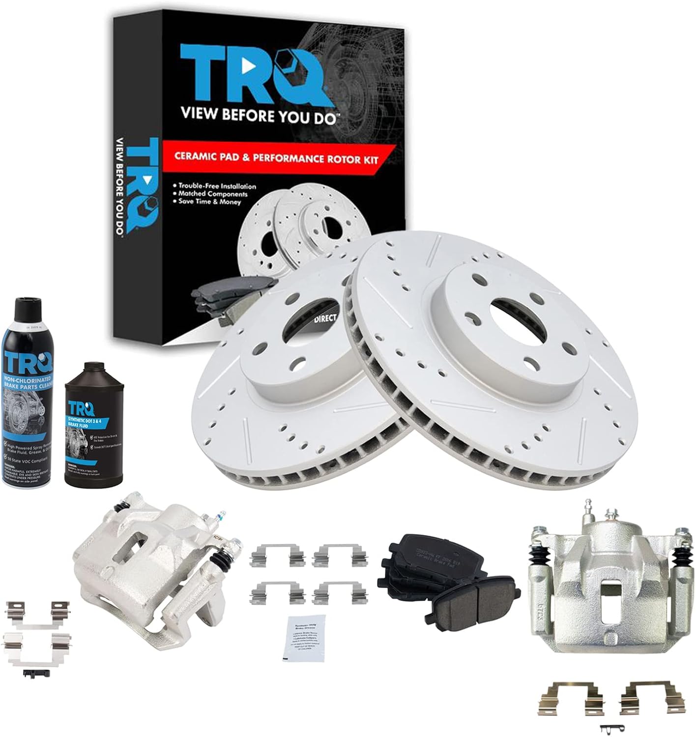 TRQ Front Performance Brake Pad & Rotor Kit for Pontiac Vibe