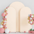 Wokceer Wedding Arch Cover Set of 3 Beige - Stretch Spandex Backdrop