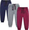 3 Pack Boy's and Girl's Fleece Pull on Jogger Sweatpant with Pockets