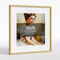 16x16 Picture Frame Natural Oak Wood - Handcrafted Tempered Glass