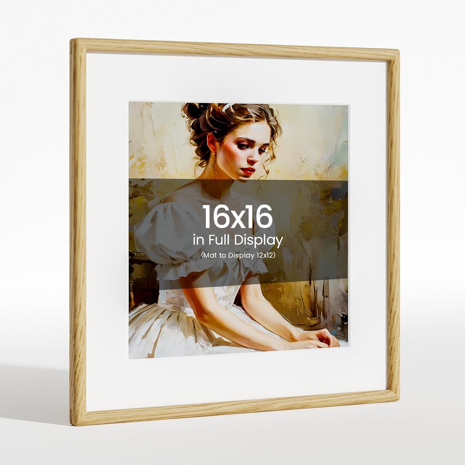16x16 Picture Frame Natural Oak Wood for Wedding and Family Photos