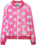Girls' Ombre Sequin Bomber Jacket with Pockets (Style 29KV)
