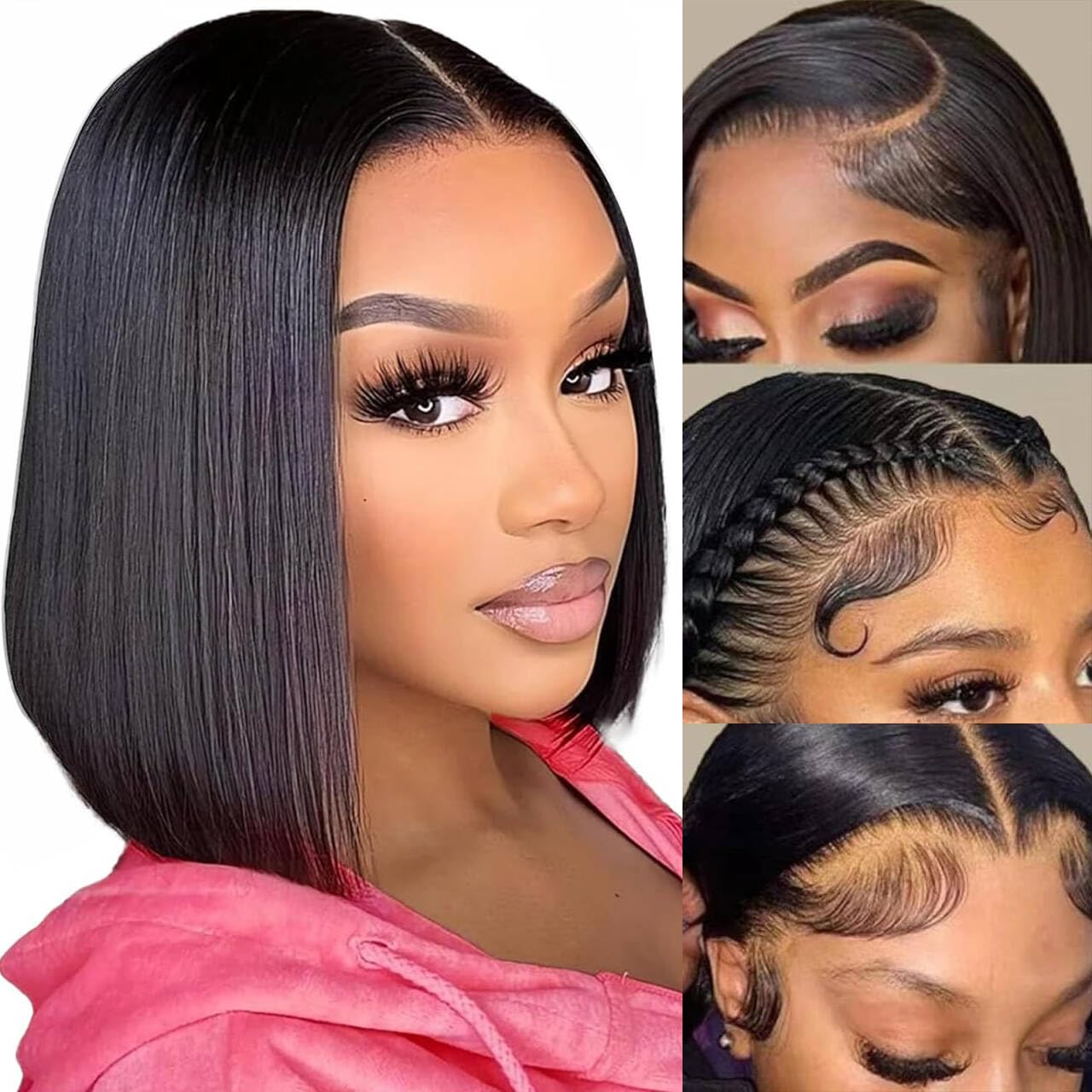 Bob Wig Human Hair 13x4 HD Transparent Lace Front Wigs