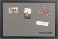 Bulletin Board 46x30 in Large Cork Board with Grey Fabric - Organized