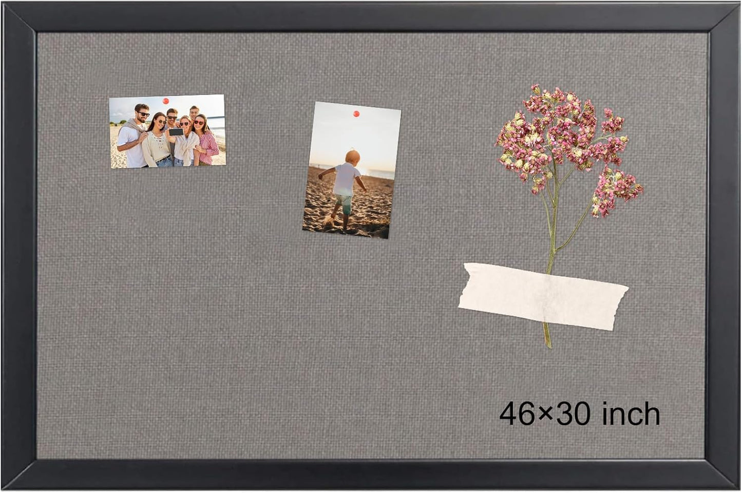 Large Cork Board 46x30 Inch with Pine Wood Frame for Home Office