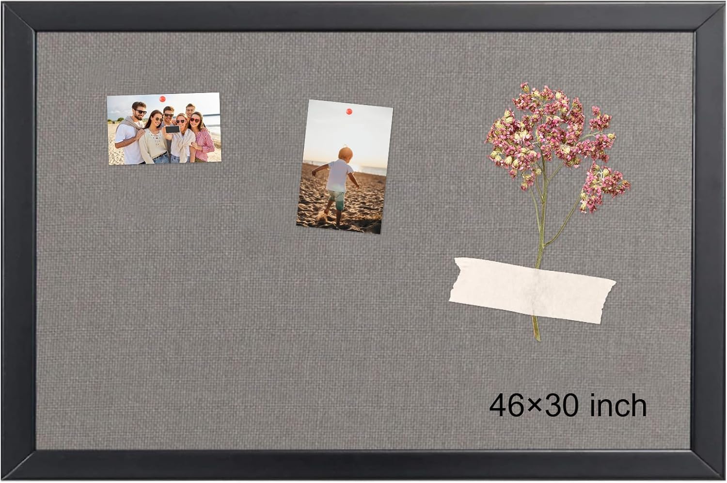Large Cork Board 46x30 Inch with Pine Wood Frame for Home Office